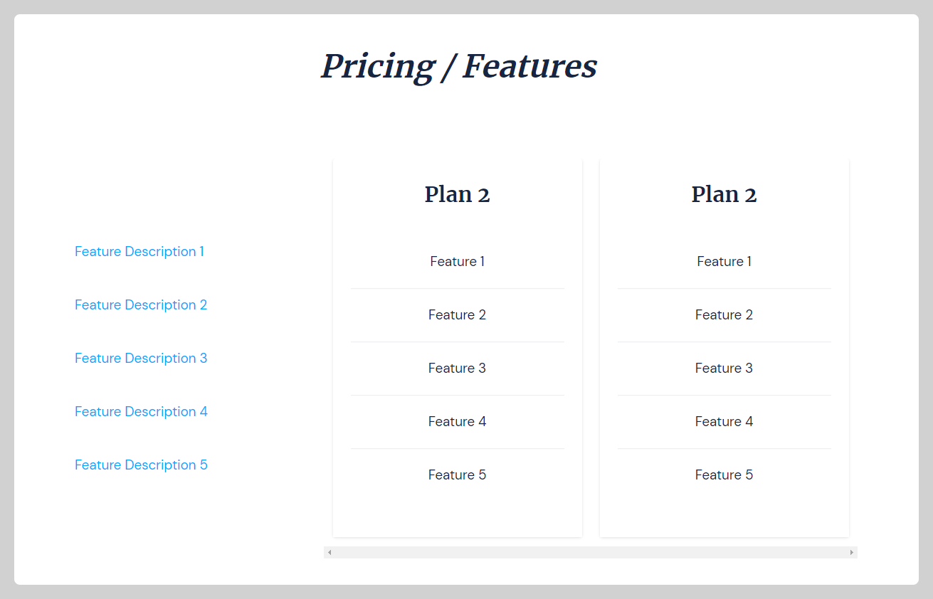 Pricing/Features